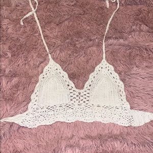 White Boho Beachy Lace Bralette